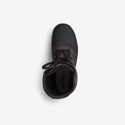 A black leather shoe.