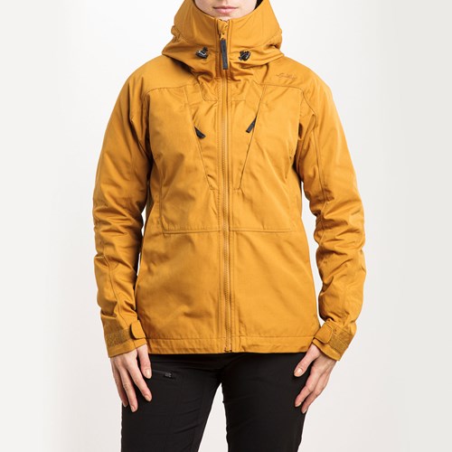 A person wearing a yellow jacket.
