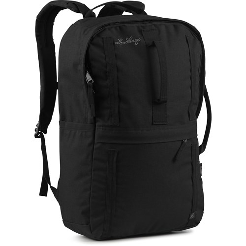 A black and white photo of a backpack.