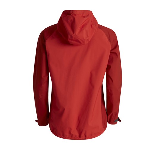 A red hoodie with a hood.