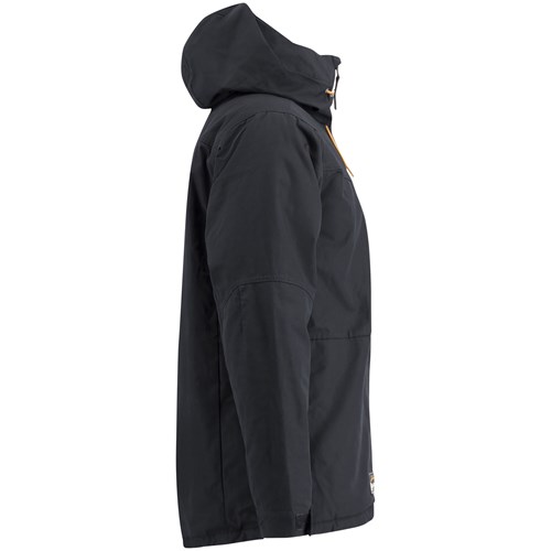 A black jacket with a hood.